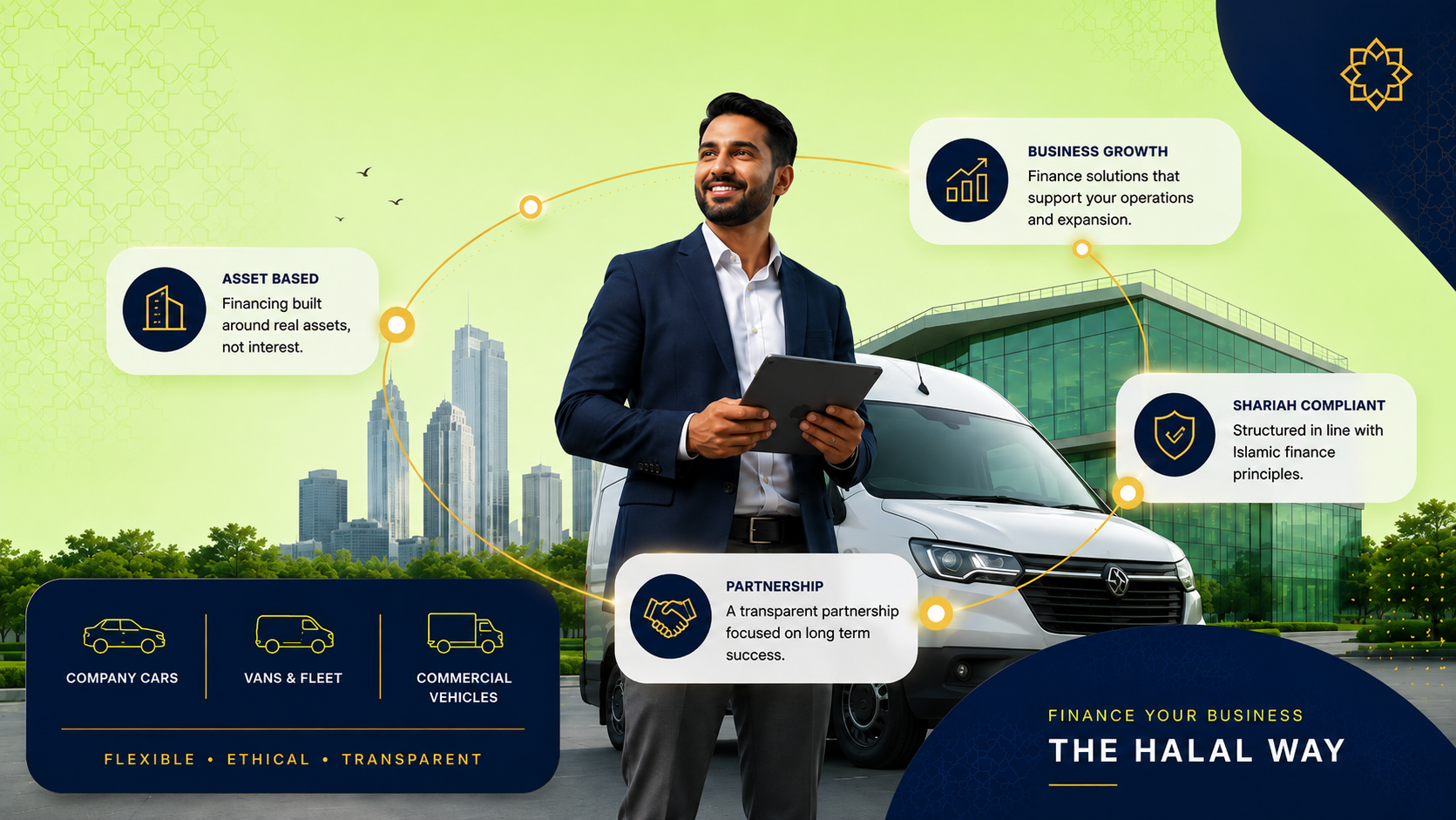 Business halal car finance for company vehicles and fleets