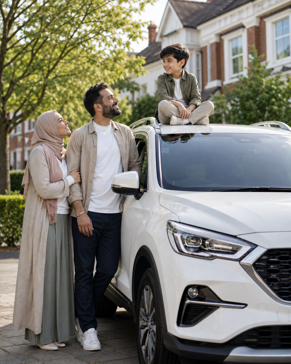 Family choosing halal car finance